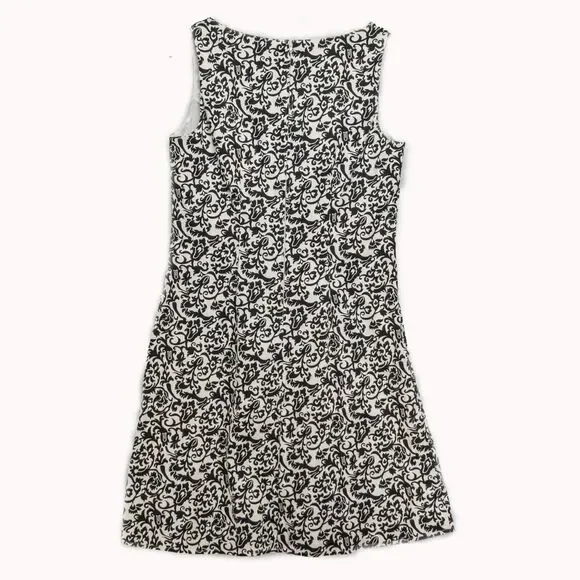 Women's Size 12 Large Sleeveless Dress dBy Ltd. Black White Floral Knee Length - Picture 2 of 5